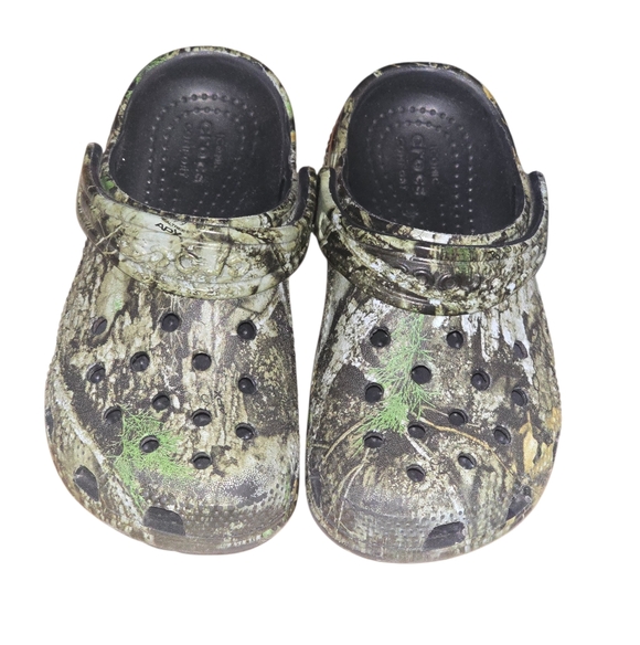 CROCS Classic Clogs Kids Reeltree Camouflage Shoes Size 9 - Picture 2 of 6